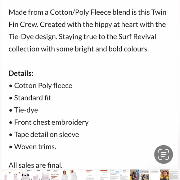 Rip Curl oversized tie dyed sweat shirt - Picture 15 of 15